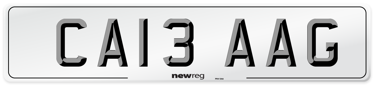 CA13 AAG Number Plate from New Reg
